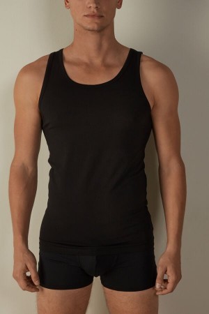 Intimissimi Crew Neck Tank Top Zwart | BEZDE12909